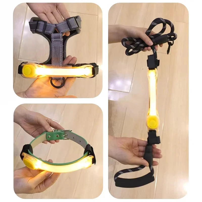 Pet light anti-loss safety traction collar multi-color pendant outdoor waterproof warning Led flashing light strip
